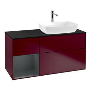 V&B Finion Meuble sous lavabo 120 cm, Pl bleu m, Étagère md m Lac, Peo m