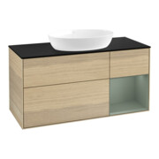 V&B Finion Meuble sous lavabo 120 cm, Pl bleu m, Étagère oli. m Lac, Oa ven
