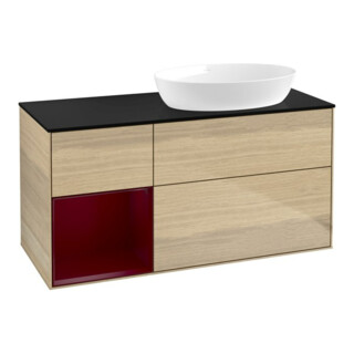 V&B Finion Meuble sous lavabo 120 cm, Pl bleu m, Étagère Peo m Lac, Oa ven
