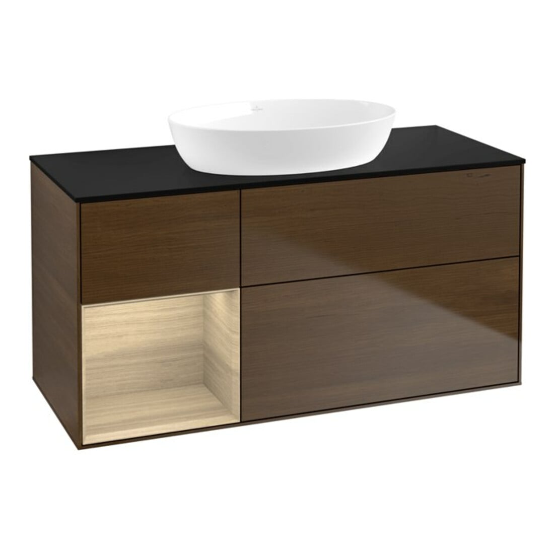 V&B Finion Meuble sous lavabo 120 cm, Pl bleu m, Reg Oa ven, wal ven