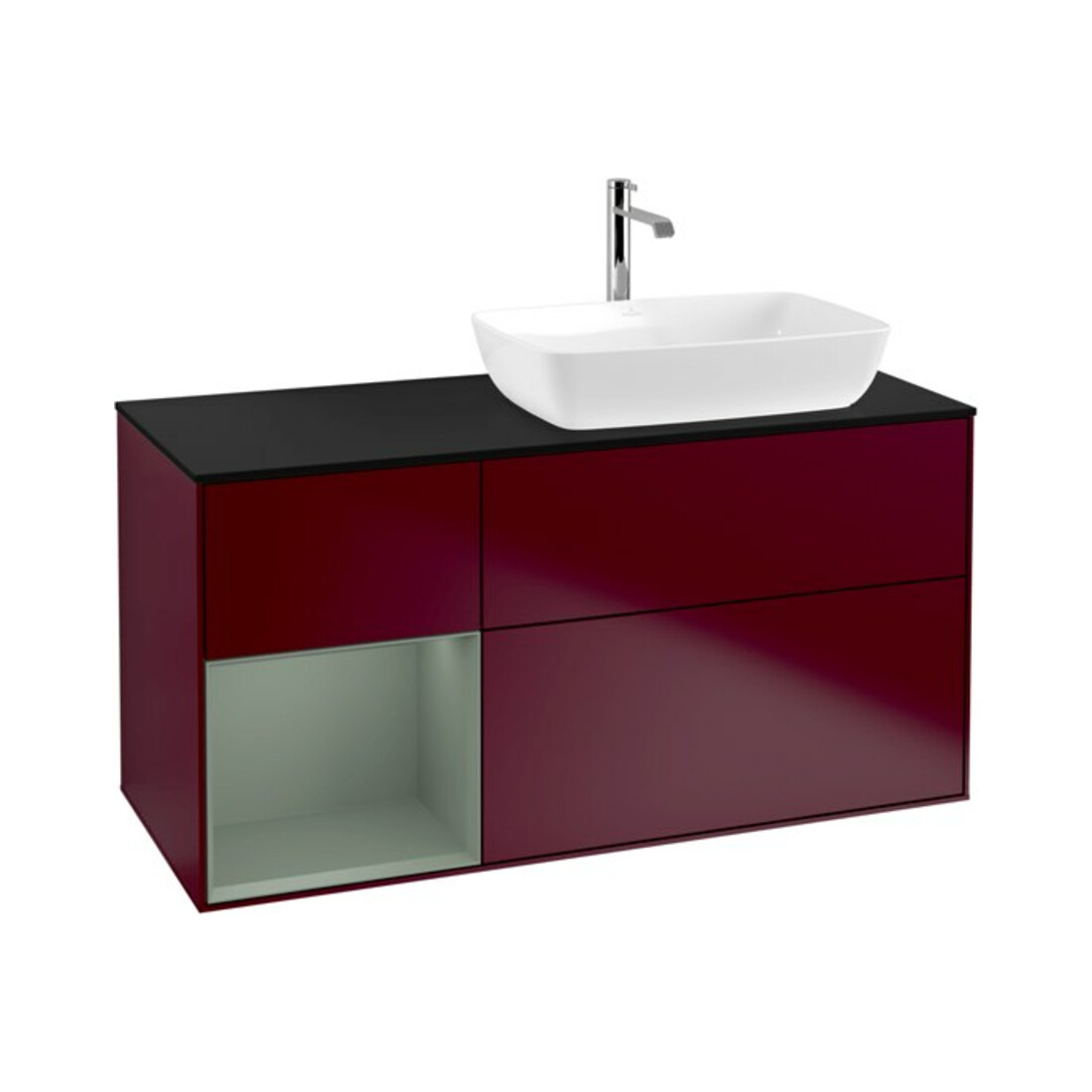 V&B Finion Meuble sous-lavabo 120 cm, Pl bleu m, Reg Oli. m Lac, Peo m