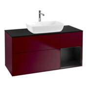 V&B Finion Meuble sous lavabo 120 cm, Pl bleu mat, Étagère bleu mat Lac, Peo mat