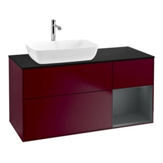 V&B Finion Meuble sous lavabo 120 cm, Pl bleu, Reg médium, Peo m