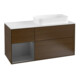 V&B Finion Meuble sous lavabo 120 cm, Pl w m, Éclairage mural, Anthracite m, ven en bois-1