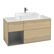 V&B Finion Meuble sous lavabo 120 cm, Pl w m, Étagère gauche Anthracite m, Oa ven