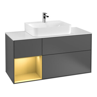V&B Finion Meuble sous lavabo 120 cm, Pl w m, Rég li gol m, Anthracite m