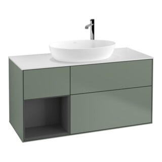 V&B Finion Meuble sous lavabo 120 cm, Pl w m, Rg A m Lac, Oli. m Lac