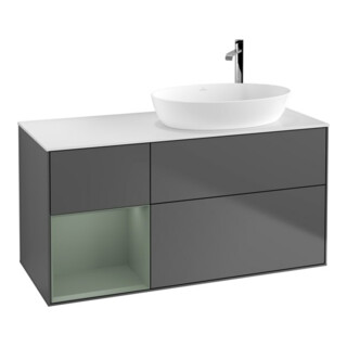 V&B Finion Meuble sous-lavabo 120 cm, Pl w m, Rg Oli. m Lac, Anthrac. m