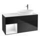V&B Finion Meuble sous lavabo 120 cm, placage blanc mat, poignée glossy blanc laqué, bleu mat laqué-1