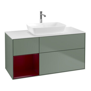 V&B Finion Meuble sous lavabo 120 cm, placage bois avec laque, olivier avec laque
