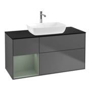 V&B Finion Meuble sous lavabo 120 cm, placage bois, chêne huilé avec laque, anthracite