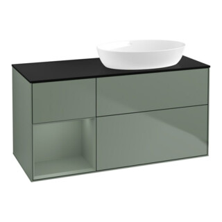 V&B Finion Meuble sous lavabo 120 cm, placage bois, chêne huilé mat laqué