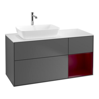 V&B Finion Meuble sous-lavabo 120 cm, placage bois, laqué, anthracite m