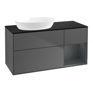 V&B Finion Meuble sous lavabo 120 cm, placage bois, laqué, anthracite m