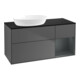 V&B Finion Meuble sous lavabo 120 cm, placage bois, laqué, anthracite m