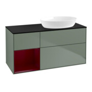 V&B Finion Meuble sous lavabo 120 cm, placage bois, laqué brillant, huile, laqué