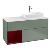 V&B Finion Meuble sous lavabo 120 cm, placage bois, laqué brillant, olivier laqué