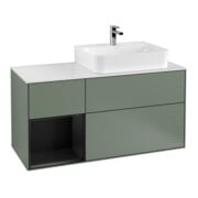 V&B Finion Meuble sous lavabo 120 cm, placage bois, laqué, olivier laqué