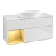 V&B Finion Meuble sous lavabo 120 cm, placage bois, laque réglisse, blanc laqué-1
