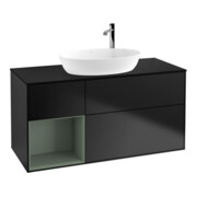 V&B Finion Meuble sous lavabo 120 cm, placage bois, laqué régulier, bleu laqué