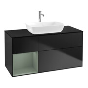 V&B Finion Meuble sous lavabo 120 cm, placage bois, laque rouge, laque bleue-1
