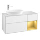V&B Finion Meuble sous lavabo 120 cm, placage bois m, poignée or m, laque blanc brillant-1