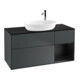 V&B Finion Meuble sous lavabo 120 cm, placage bois, rouge bois, mat brillant-1