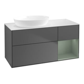 V&B Finion Meuble sous lavabo 120 cm, placage chêne, laqué, anthracite