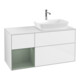 V&B Finion Meuble sous lavabo 120 cm, placage chêne, laqué blanc brillant-1