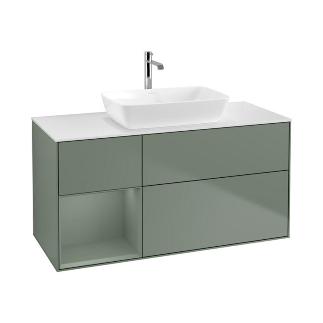 V&B Finion Meuble sous lavabo 120 cm, placage chêne, laqué huilé
