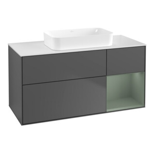 V&B Finion Meuble sous-lavabo 120x60 cm, éclairage mural, anthracite laqué