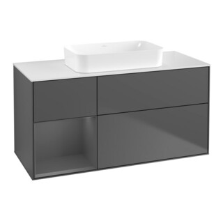 V&B Finion Meuble sous lavabo 120x60 cm, Éclairage mural, Anthracite mat