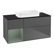 V&B Finion Meuble sous lavabo 120x60 cm, éclairage mural, anthracite mat