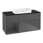 V&B Finion Meuble sous lavabo 120x60 cm, éclairage mural, anthracite mat, laqué