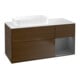 V&B Finion Meuble sous lavabo 120x60 cm, éclairage mural, anthracite, placage noyer-1