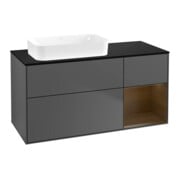 V&B Finion Meuble sous-lavabo 120x60 cm, éclairage mural, chêne naturel, anthracite mat
