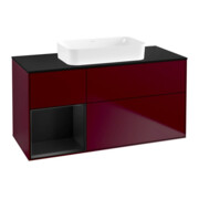 V&B Finion Meuble sous lavabo 120x60 cm, éclairage mural, laqué bleu mat Peony