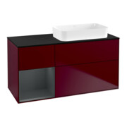 V&B Finion Meuble sous lavabo 120x60 cm, éclairage mural, rég. gauche, mat Peo, Lac