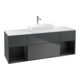 V&B Finion Meuble sous lavabo 160 cm, blanc mat, poignée bois mat laqué, miroir blanc mat laqué-1
