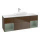 V&B Finion Meuble sous lavabo 160 cm, blanc mat, rangement huile mat, placage noyer-1