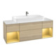 V&B Finion Meuble sous lavabo 160 cm, éclairage mural, laque or mat, placage chêne-1