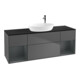 V&B Finion Meuble sous lavabo 160 cm, éclairage mural, placage bois, anthracite mat-1