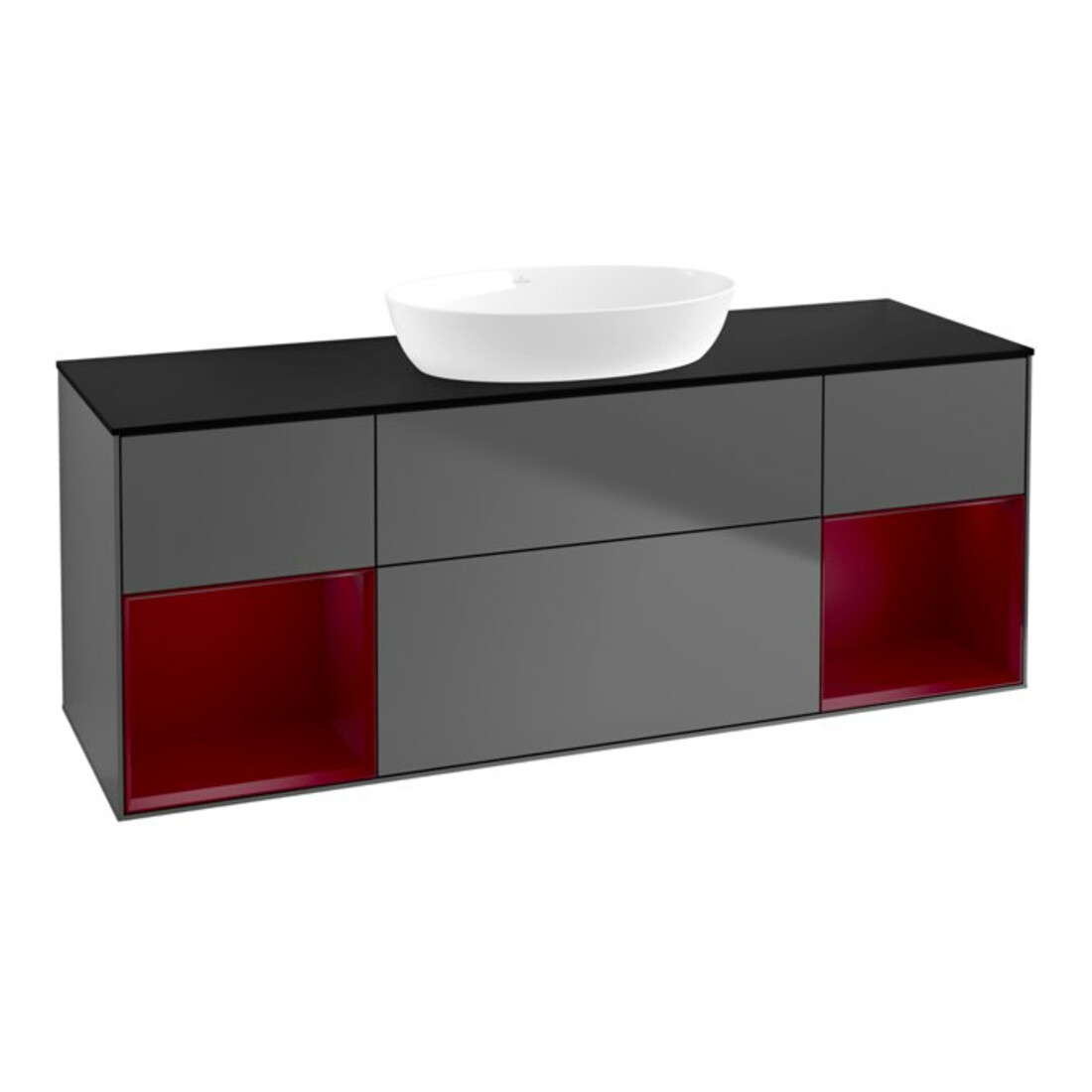 V&B Finion Meuble sous lavabo 160 cm, Pl b m, Reg Peo m Lac, Anthrac. m