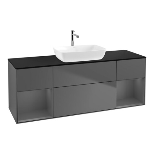 V&B Finion Meuble sous lavabo 160 cm, Pl b m, Rg A m Lac, Anthracite m