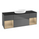 V&B Finion Meuble sous lavabo 160 cm, Pl bleu, Étagère ouverte, Anthracite m-1