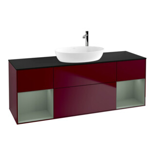 V&B Finion Meuble sous-lavabo 160 cm, Pl bleu m, Étagère Oli. m Lac, Peo m