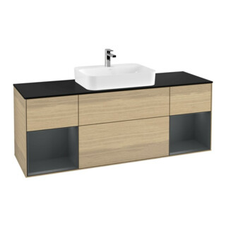 V&B Finion Meuble sous lavabo 160 cm, Pl bleu m, Reg md m Lac, Oa ven