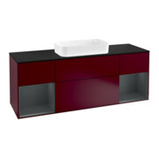 V&B Finion Meuble sous lavabo 160 cm, Pl bleu mat, Reg md mat laqué, Peo mat