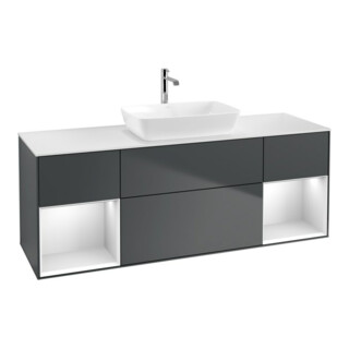 V&B Finion Meuble sous lavabo 160 cm, Pl w m, Rg w m Lac, md bl. m Lac