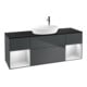 V&B Finion Meuble sous lavabo 160 cm, placage blanc mat, laqué blanc mat, médium bleu mat laqué-1
